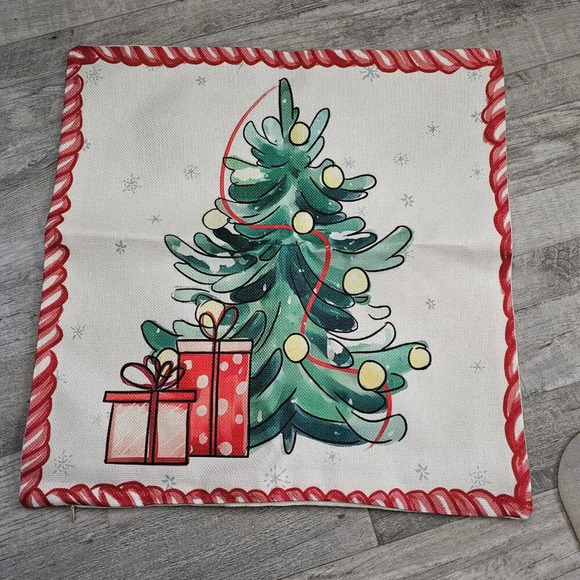 2 Decorative Holiday Christmas Tree And Truck Pillow Covers 17” NWOT - Picture 3 of 6
